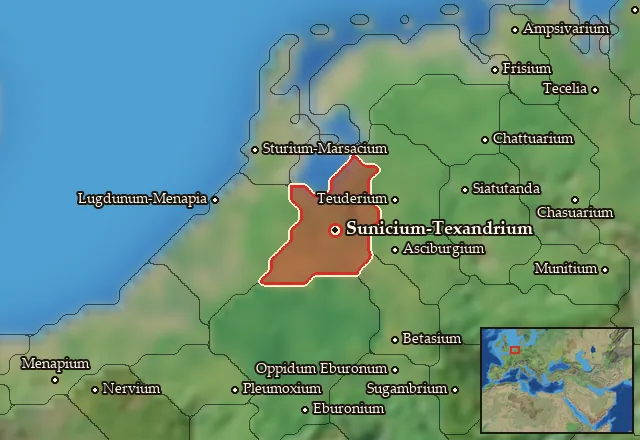 Map of Sunicia-Texandria and its neighbours