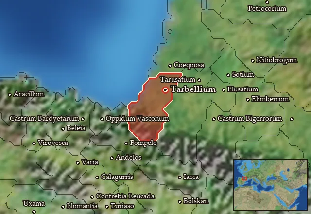 Map of Tarbellia-Ptiania and its neighbours