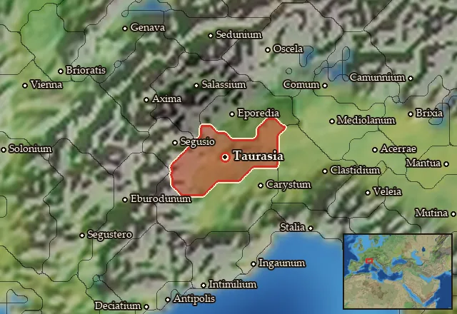Map of Taurinia and its neighbours