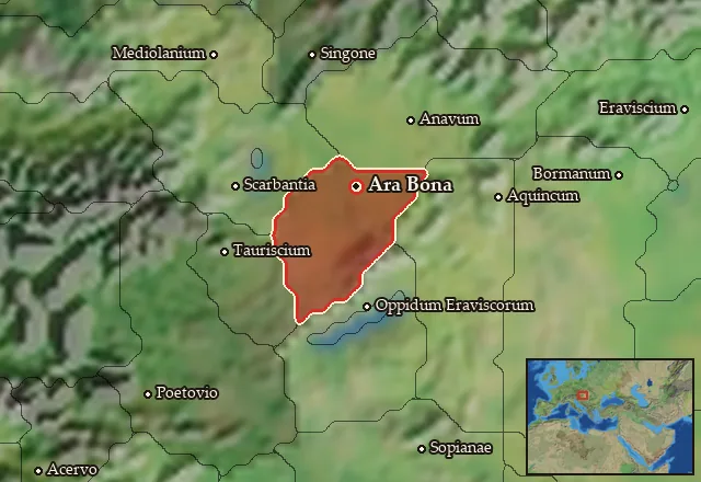 Map of Tauriscia Orientalis and its neighbours