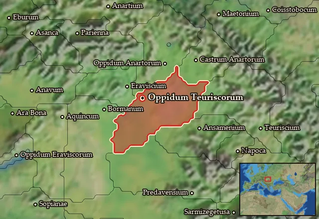 Map of Teuriscia Occidentalis and its neighbours