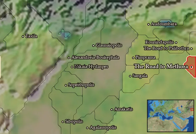 Map of The Road to Methora and its neighbours