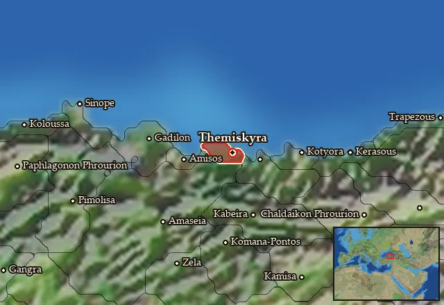 Map of Themiskyra Pedion and its neighbours