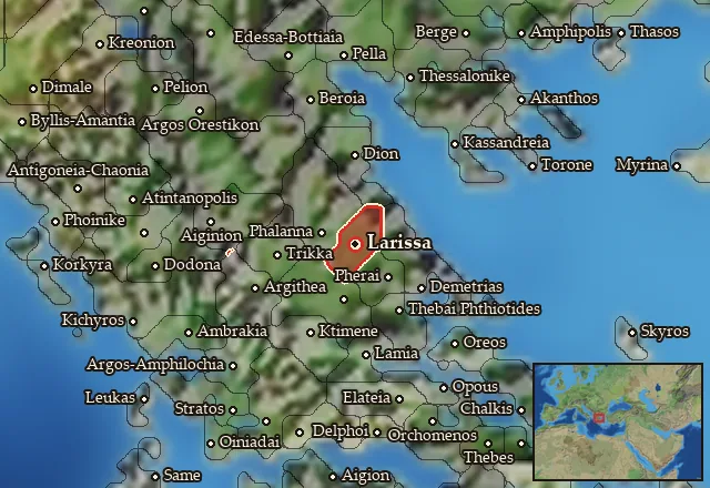 Map of Thessalia and its neighbours