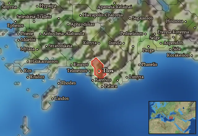 Map of Tlawa and its neighbours