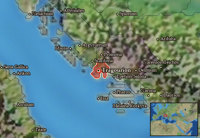 Map of Tragouria and its neighbours