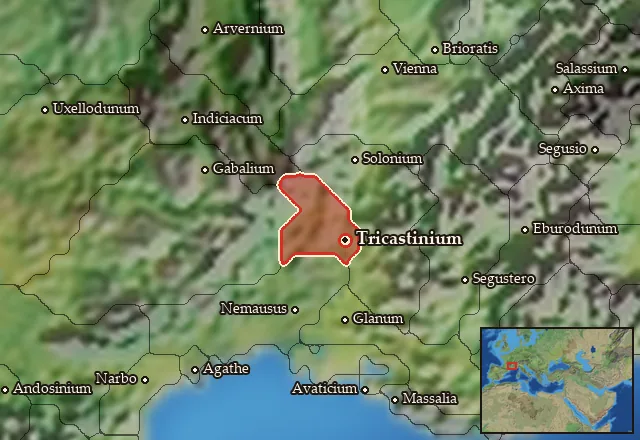 Map of Tricastinia-Helvia and its neighbours