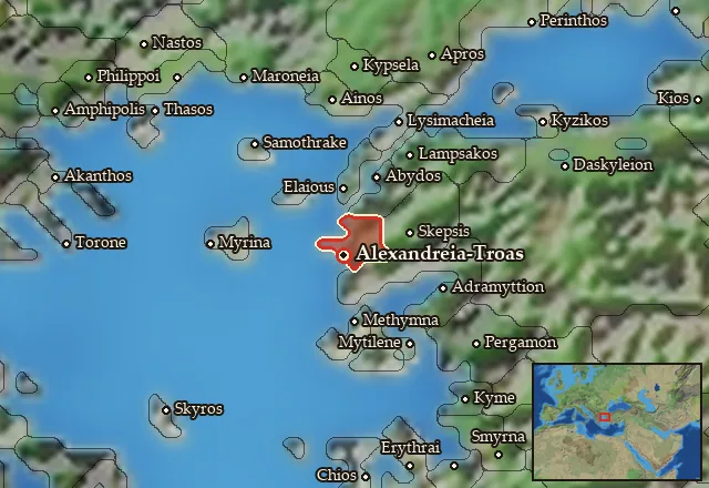 Map of Troias and its neighbours