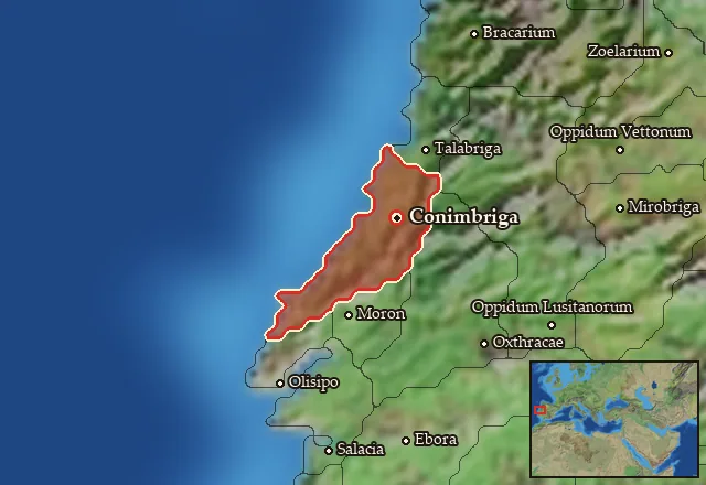 Map of Turdulorum Oppida and its neighbours