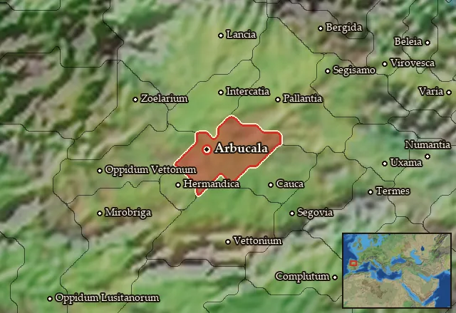 Map of Vaccaea Durica and its neighbours