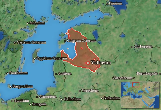 Map of Veltaea and its neighbours