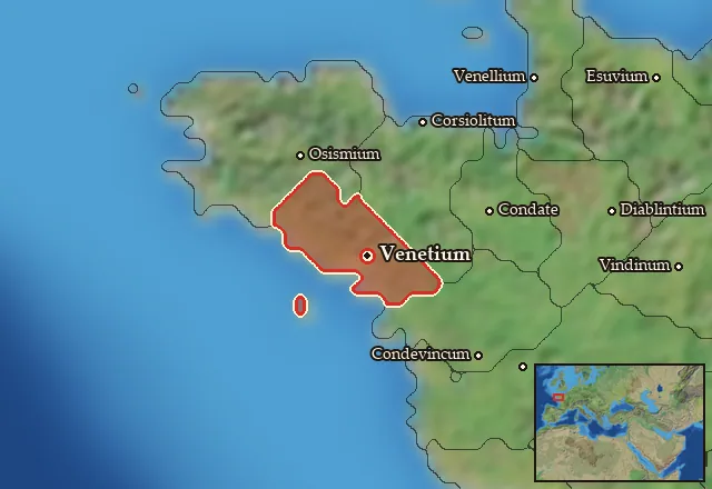 Map of Venetia-Aremorica and its neighbours