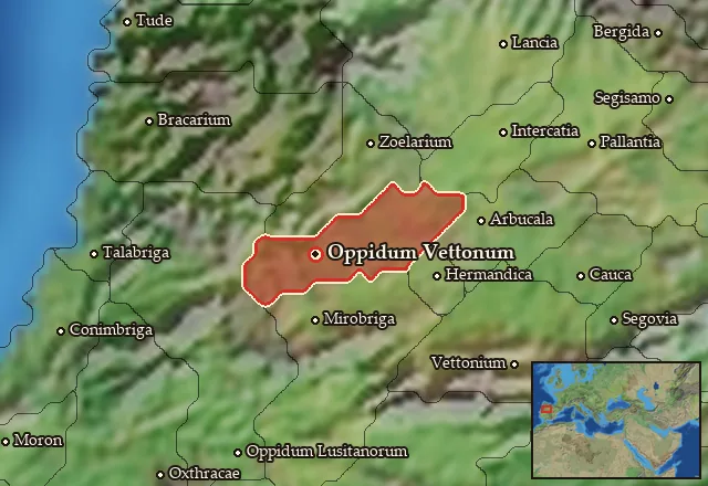 Map of Vettonia Septentrionalis and its neighbours