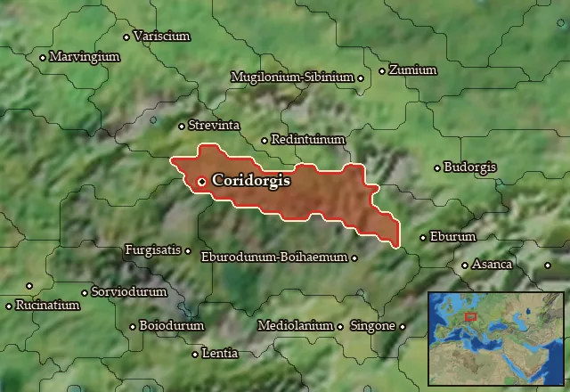 Map of Volcaea Orientalis and its neighbours