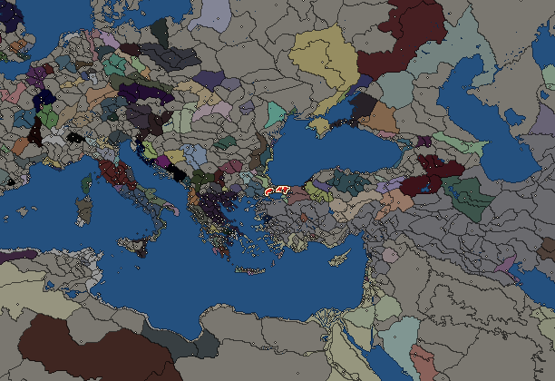 Starting territory of Byzantium, with its neighbours