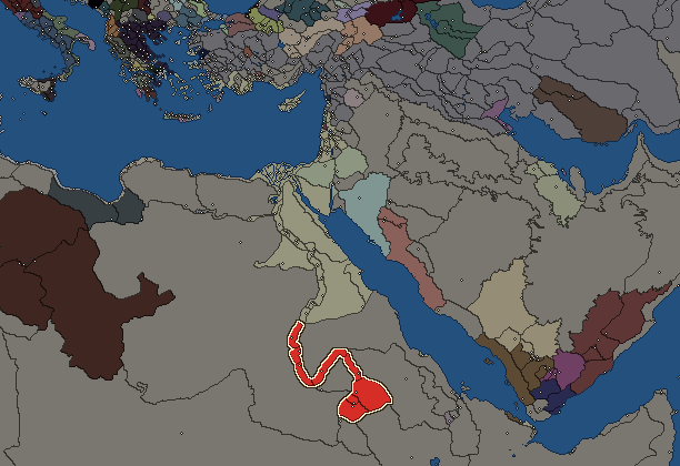 Starting territory of Kush, with its neighbours