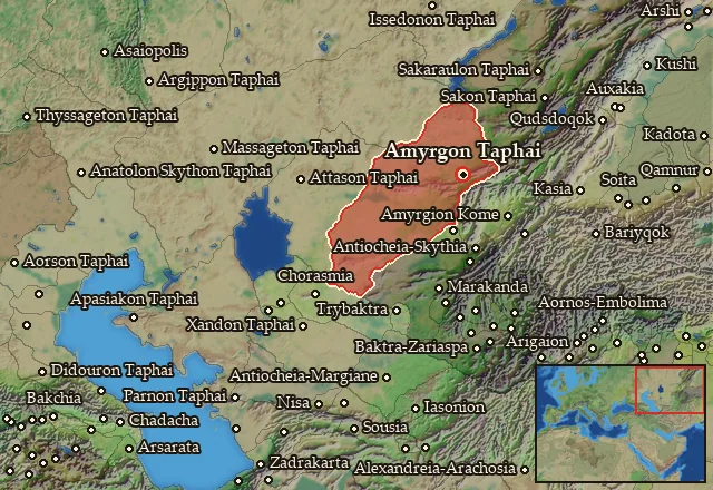 Map of Amyrgia and its neighbours
