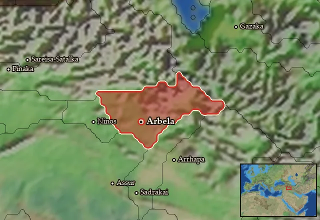 Map of Arbelitis and its neighbours