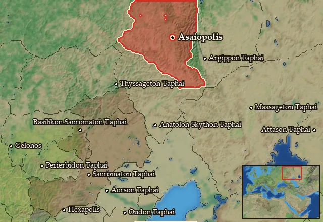 Map of Asaia and its neighbours
