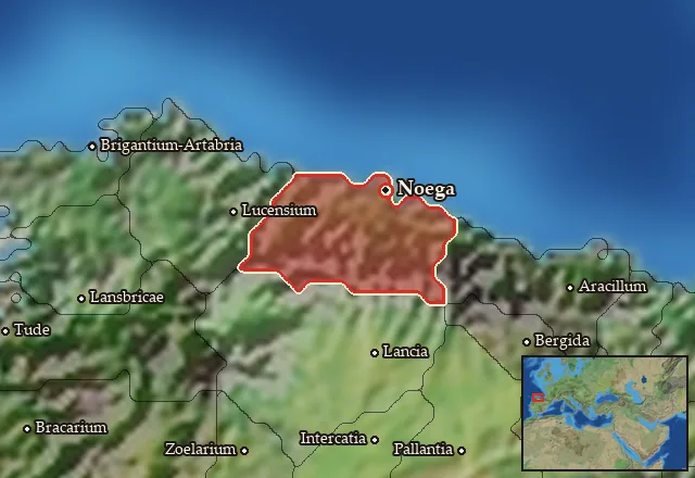 Map of Asturia Septentrionalis and its neighbours