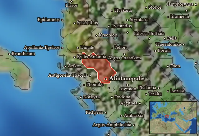 Map of Atintania and its neighbours