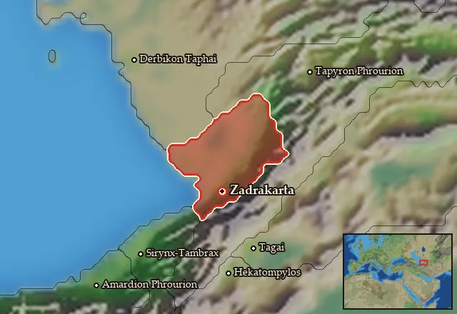Map of Boreia Hyrkania and its neighbours