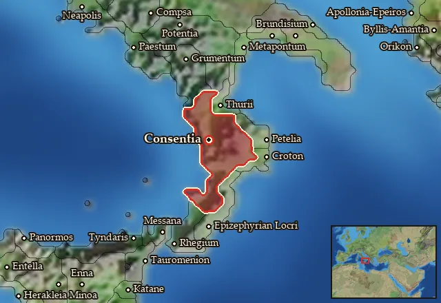 Map of Bruttium and its neighbours
