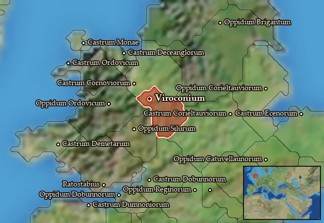 Map of Cornovia Meridionalis and its neighbours