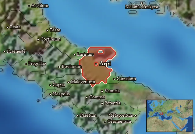Map of Daunia and its neighbours