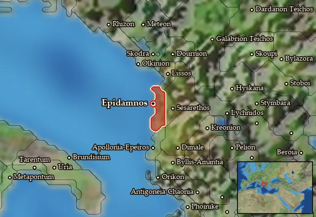 Map of Epidamnia and its neighbours