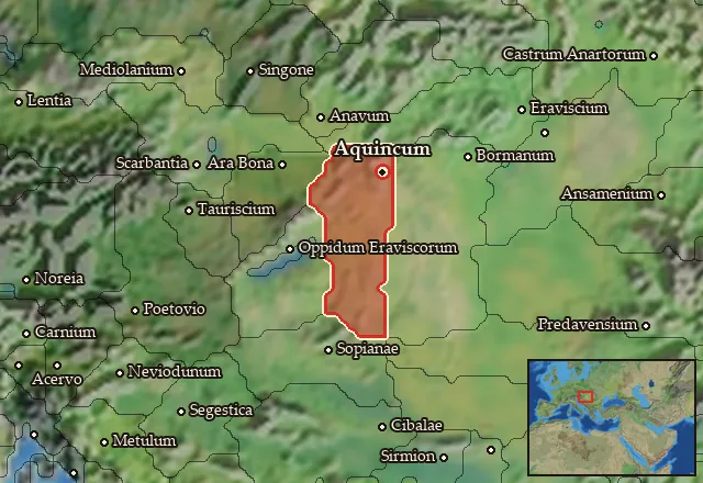 Map of Eraviscia and its neighbours