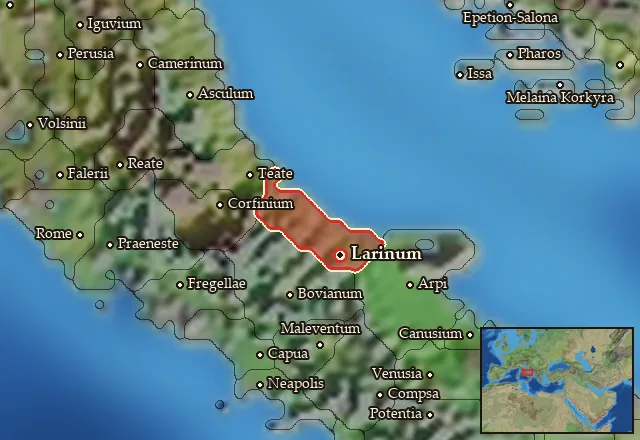 Map of Frentania and its neighbours
