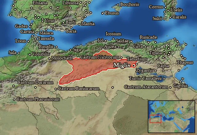 Map of Gaetulia Septentrionalis and its neighbours