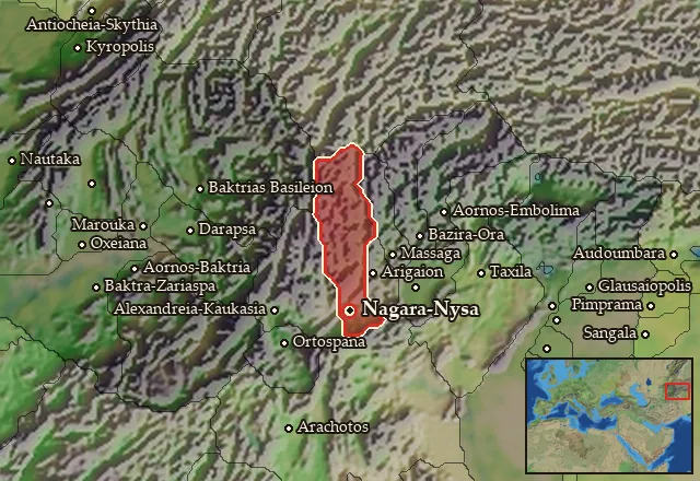 Map of Gouraia and its neighbours