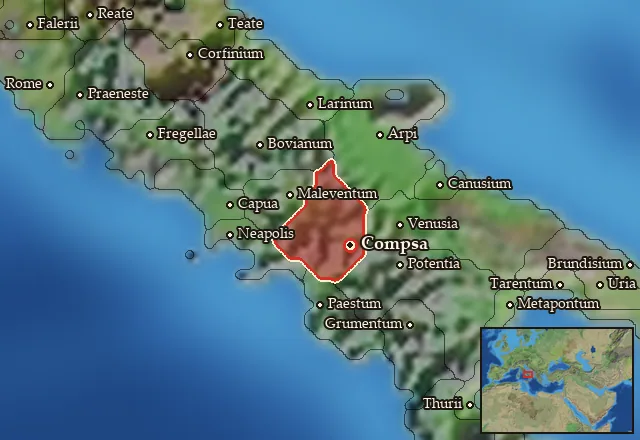 Map of Hirpinia and its neighbours