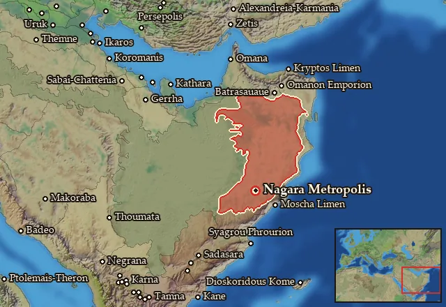 Map of Iobaritaia and its neighbours