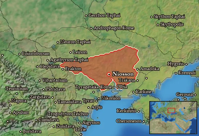 Map of Kallippidia-Alazonia and its neighbours