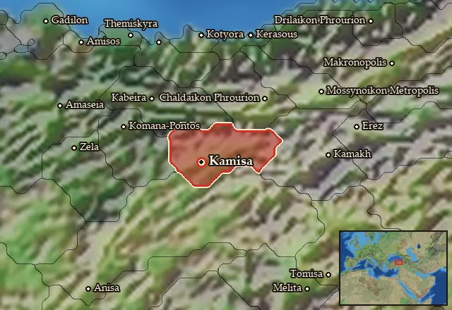 Map of Kamisene and its neighbours