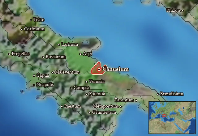 Map of Kanysion and its neighbours