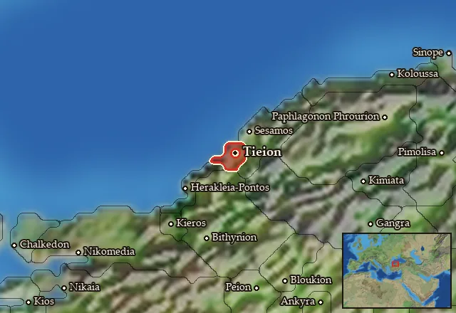 Map of Kaukonia and its neighbours