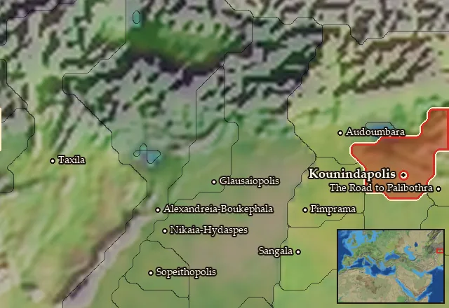 Map of Kounindia and its neighbours