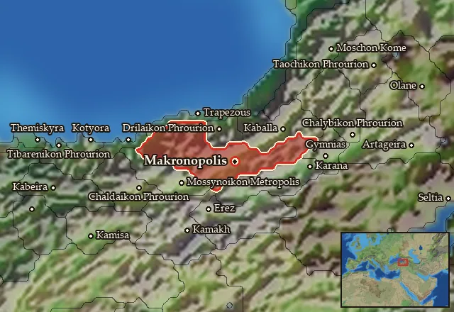 Map of Makronia and its neighbours