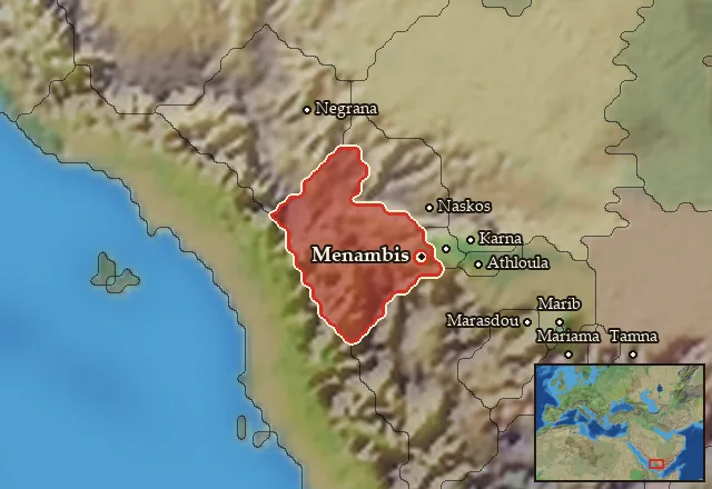 Map of Manahiytim and its neighbours