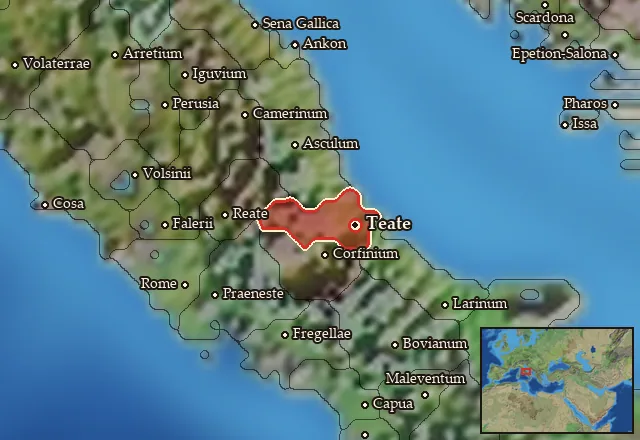 Map of Marrucinia-Vestinia and its neighbours