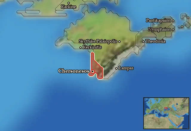 Map of Mikra Chersonesos and its neighbours
