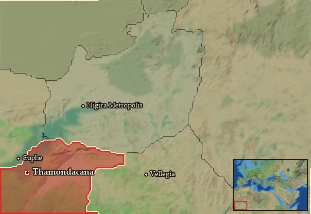 Map of Nigiria Meridionalis and its neighbours