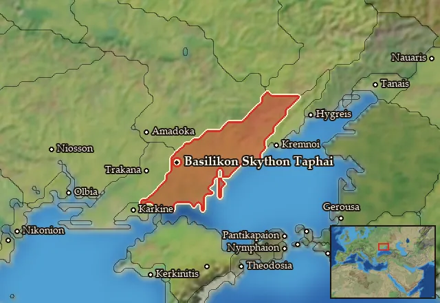 Map of Notia Basilike Skythia and its neighbours