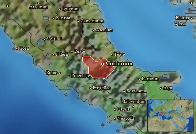 Map of Paelignia-Marsica and its neighbours