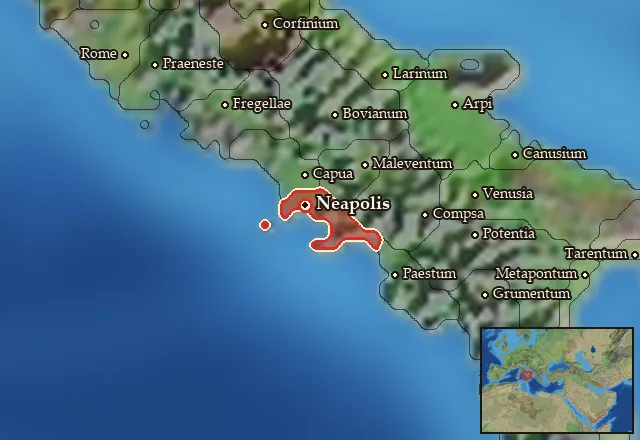 Map of Parthenope and its neighbours