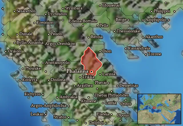 Map of Perrhaibia and its neighbours